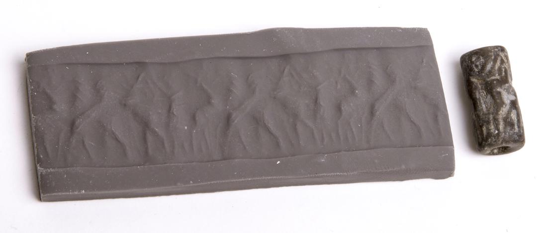 Sumerian Black Limestone Cylinder Seal, Ex Sothebys (1 of 1)