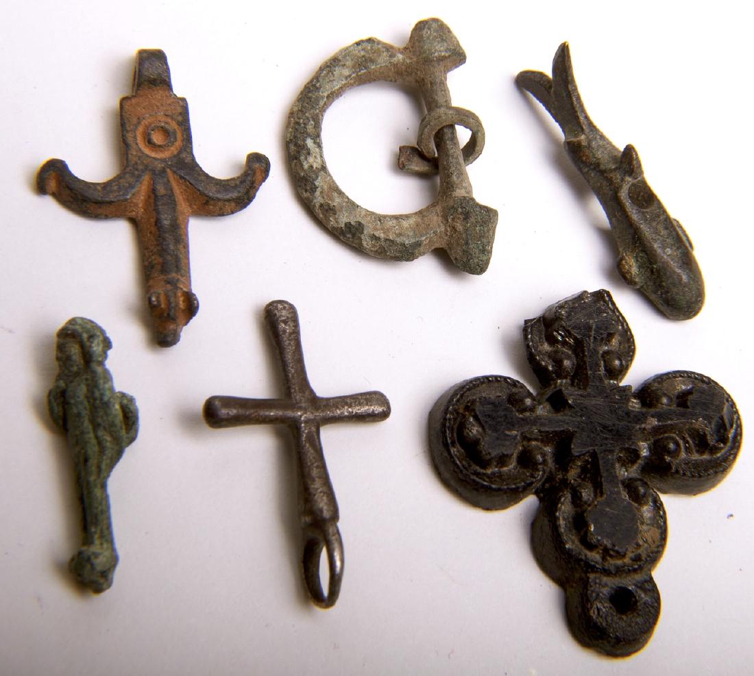 Lot of 6 Ancient Byzantine Crosses and Amulets Circa 10 (1 of 1)