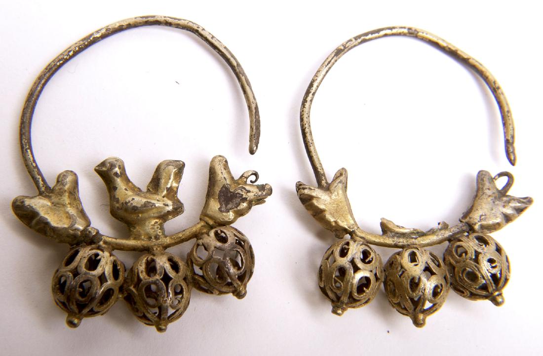 Islamic Silver Hoop EARRINGS, Circa 10th to 12th Cent A (1 of 1)
