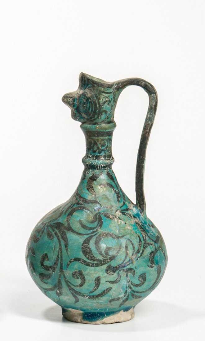 Ancient Persian Kashan Ceramic Ewer c.13th cent AD. (1 of 4)