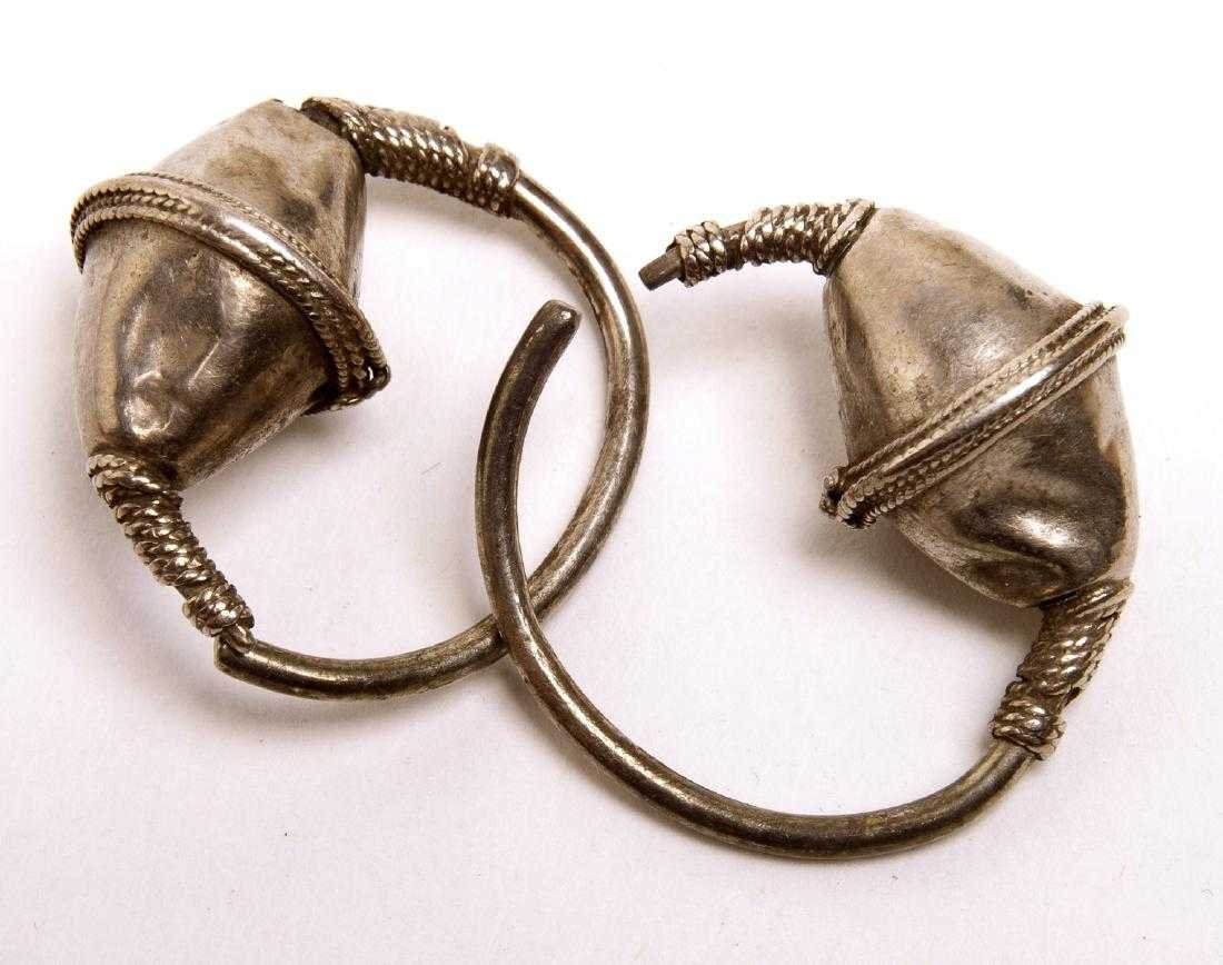 Ancient Byzantine Silver Gilt Hoop Earrings  Circa 10th (1 of 1)