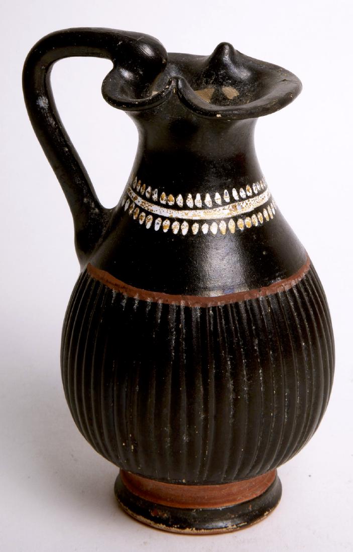 Ancient Greek Gnathian ware Black Pottery Oinochoe c.4t (1 of 2)