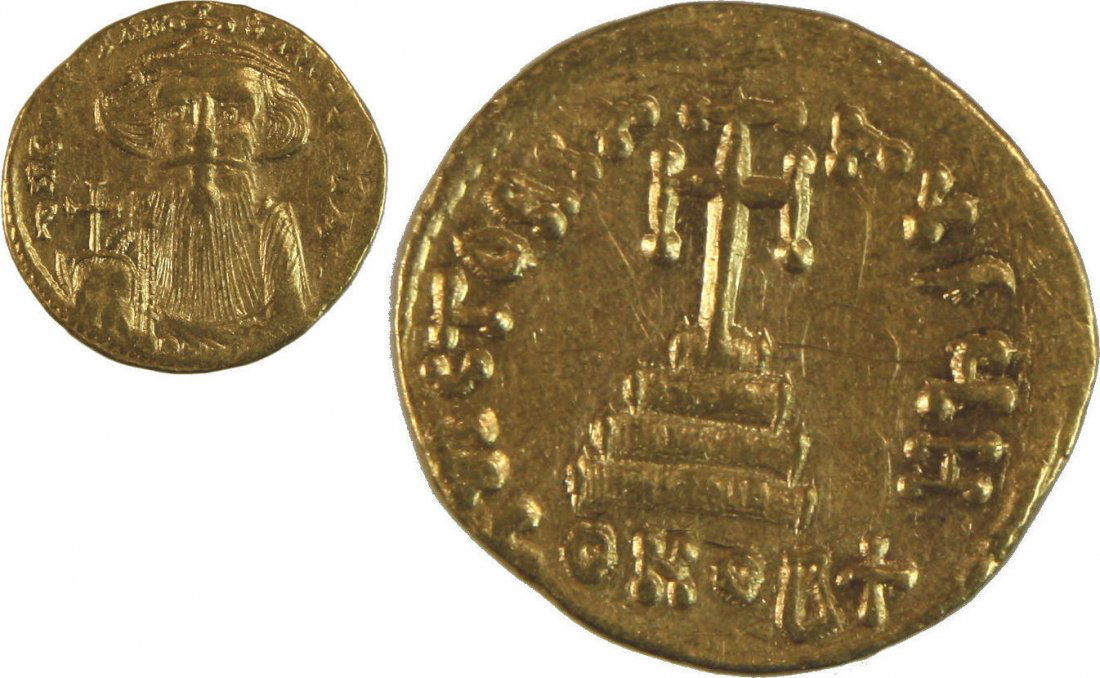 Ancient Byzantine Constans II. 641-668. AV Solidus (20m (1 of 1)
