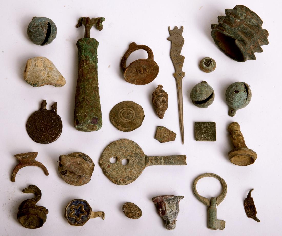 Lot of 23 Ancient Near Eastern Bronze Fragments amulets (1 of 1)