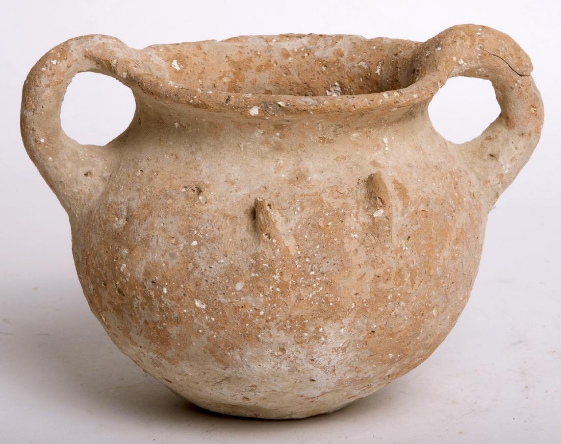 Ancient Holy Land Pottery Handled Jar Bronze Age c.2500 (1 of 2)