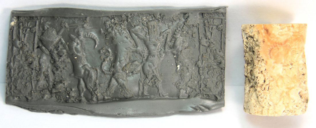 Ancient Mesopotamian Stone Cylinder Seal c.2350 BC. (1 of 2)