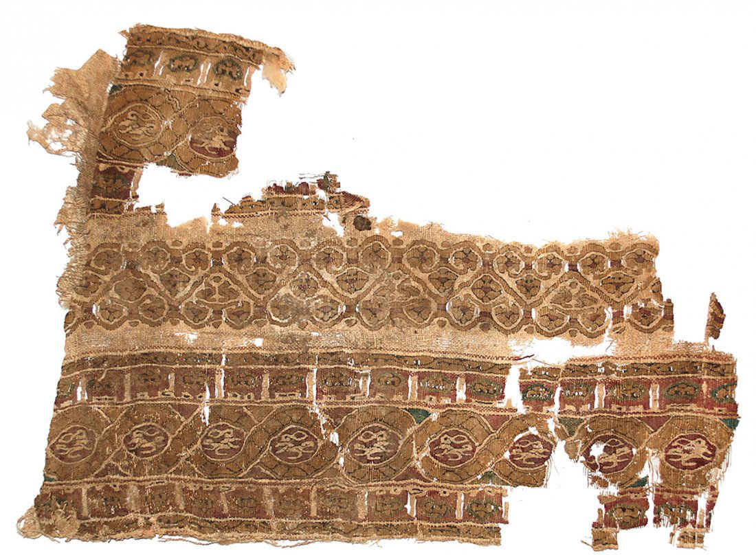 A Fatimid Egypt Silk and Linen tiraz textile Fragment (1 of 4)