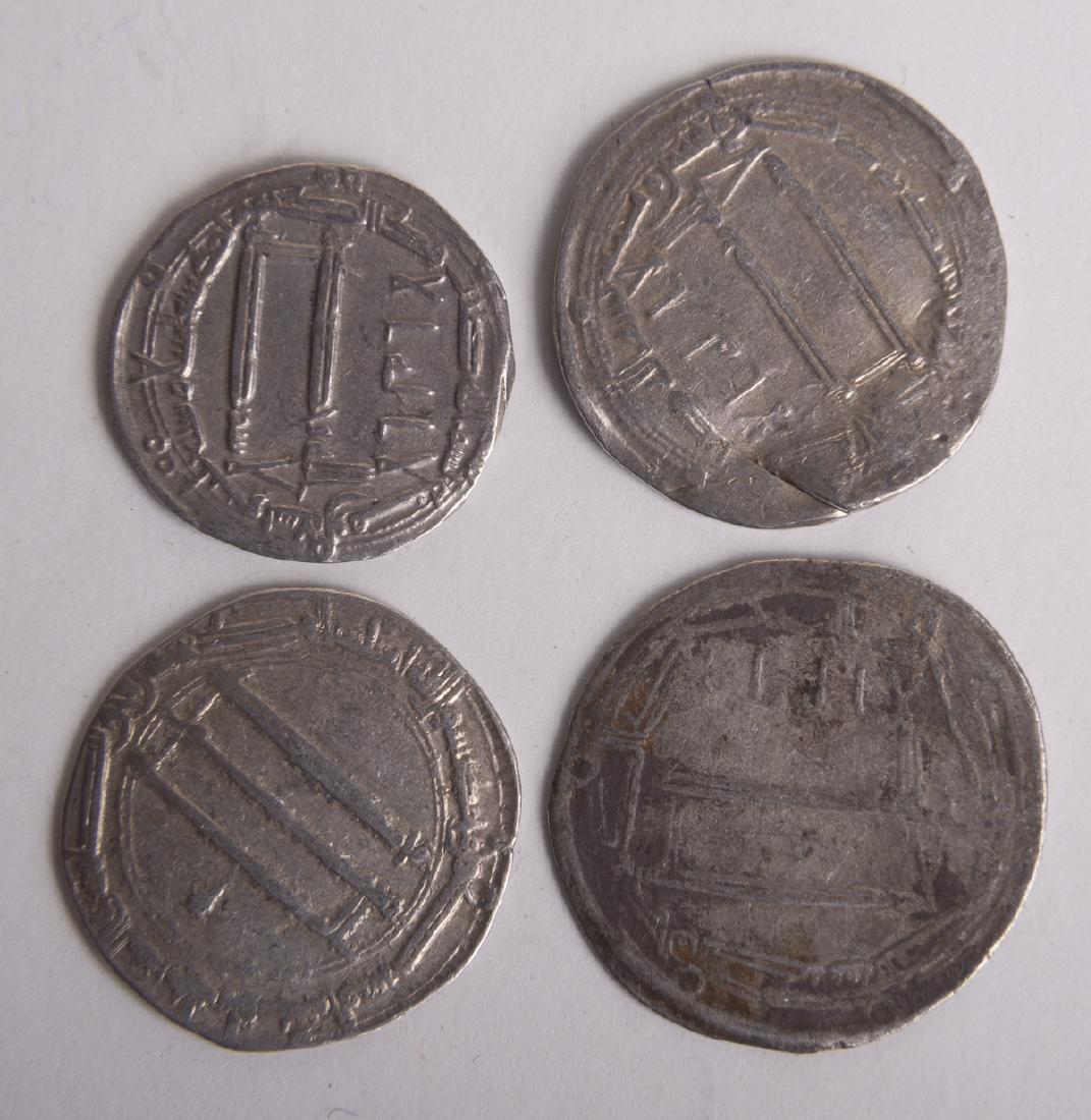 Lot of 4 Islamic Abbasid dirhems c.8th century AD. (1 of 2)