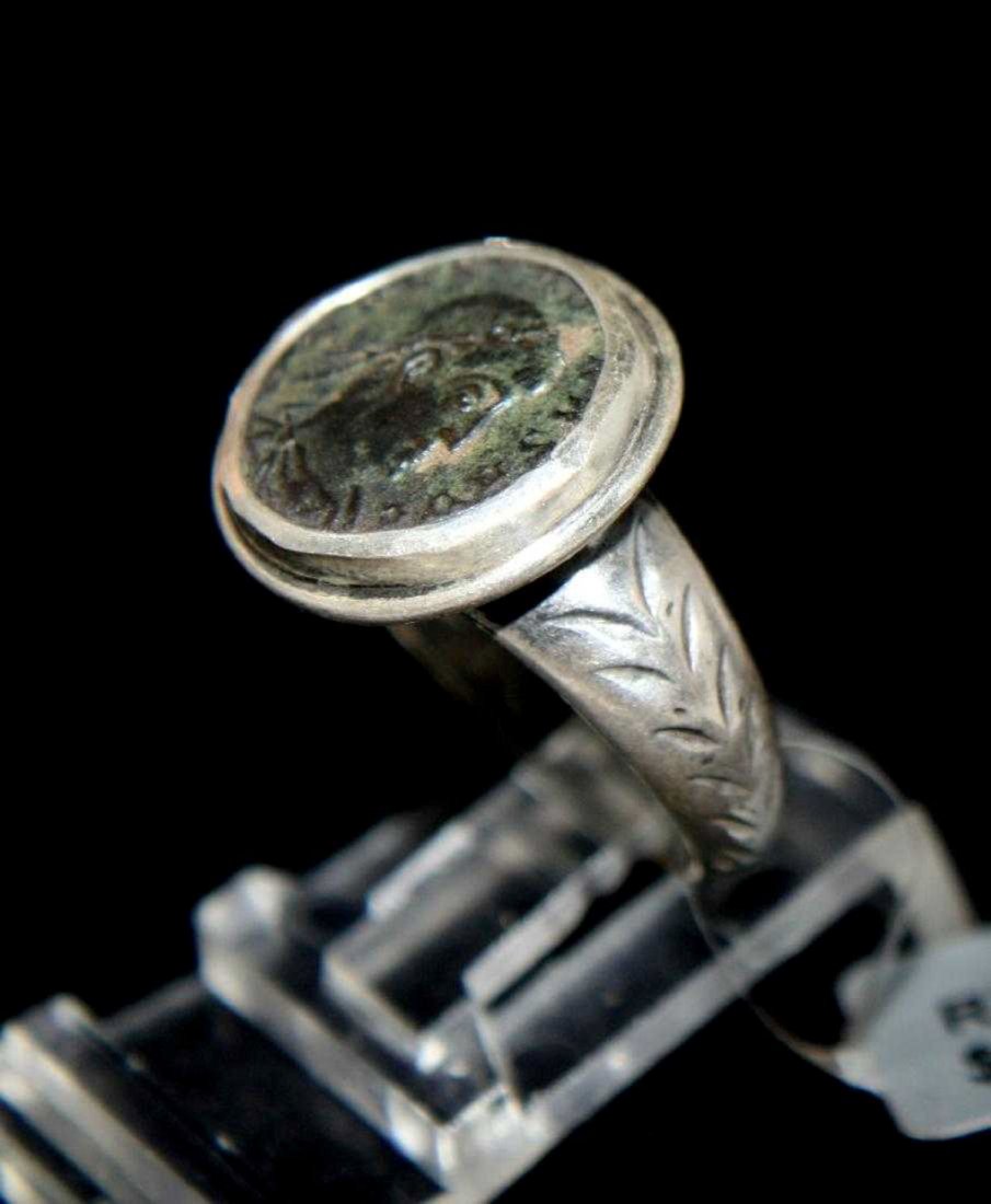 Ancient Roman Constantine AE Coin Set in SIlver Ring (1 of 2)