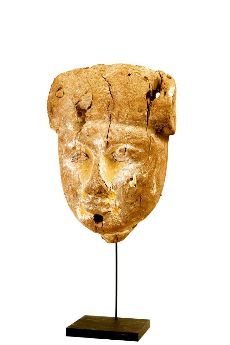 Ancient Egyptian Mummy Wood Mask c.664-332 BC. (1 of 1)