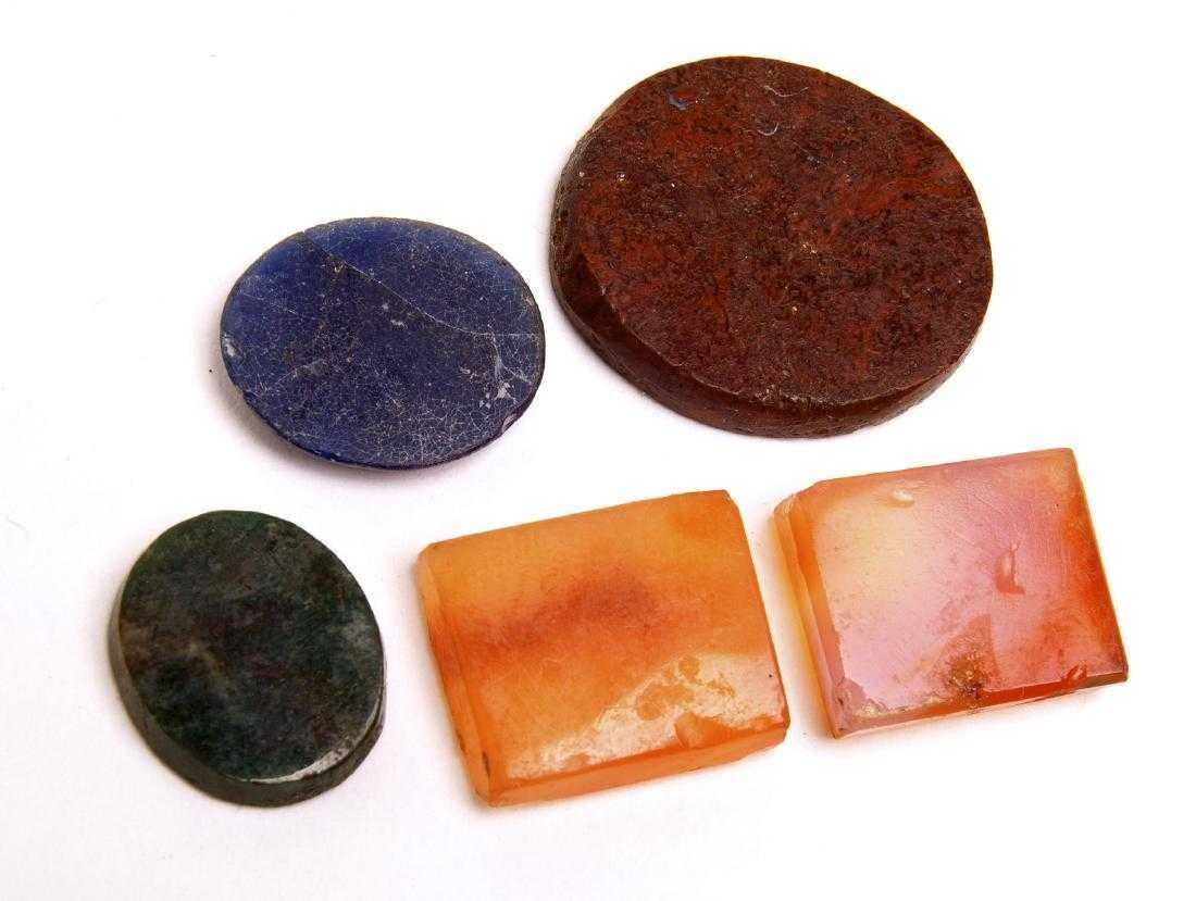 Lot of 5 roman and Islamic intaglio blanks, carnelian, (1 of 1)