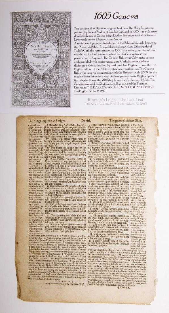 1605 Geneva Bible leaf – Daniel 11:12 – 12:13 - Bible (1 of 2)