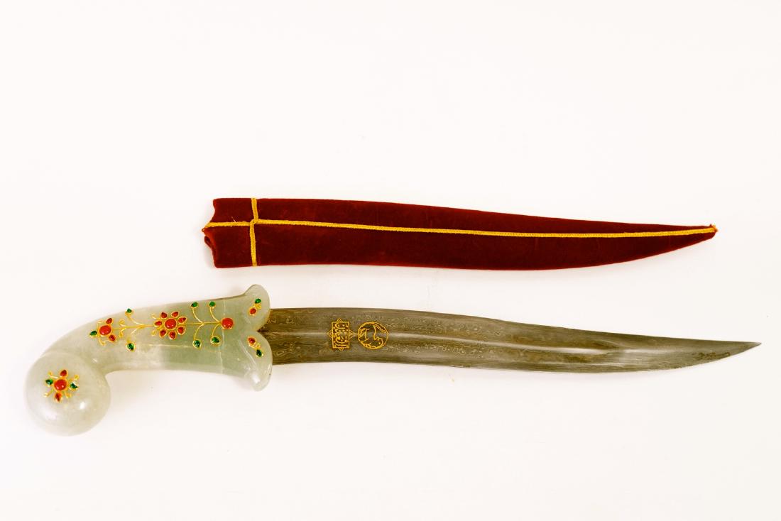 Indian, Mughal style Jade Handle Dagger (1 of 2)