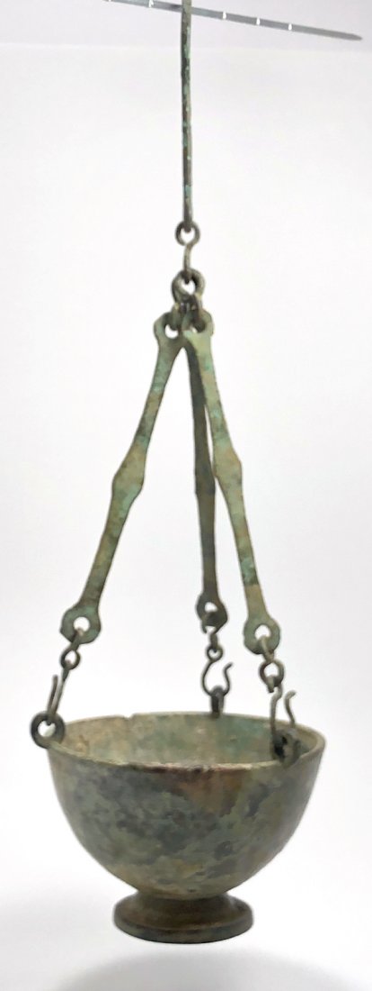 Ancient Byzantine Bronze Hanging Lamp c.6th century AD (1 of 3)