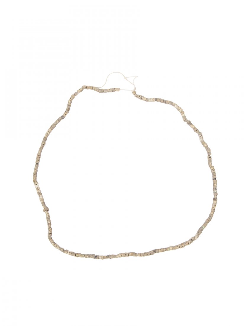Ancient Egyptian Faience Beaded Necklace Late period,: Ancient Egyptian Faience Beaded Necklace Late period, ca. 700-30 B.C.Size: About 18 inches Length open.Ancient faience pottery single strand necklace, composed of tubular beads alternated with small d