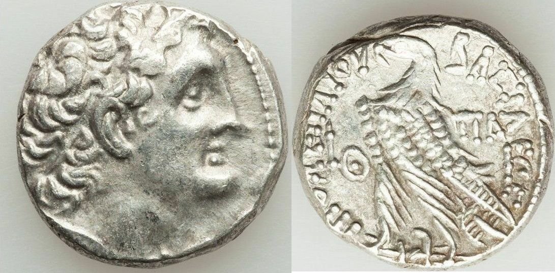 Ancient PTOLEMAIC EGYPT. Ptolemy XII Silver Tetradrachm: Ancient PTOLEMAIC EGYPT. Ptolemy XII Neos Dionysos (Auletes) (80-51 BC). AR tetradrachm (23mm, 13.26 gm, 12h). VF. Dated Regnal Year 9 (73/72 BC). Diademed head of Ptolemy right / BAΣIΛE]