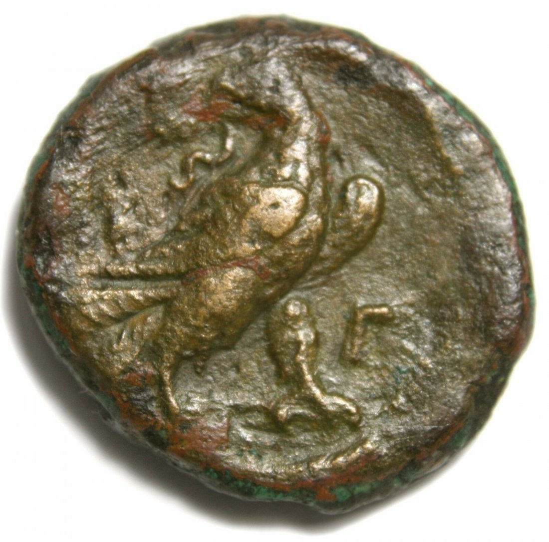 Ancient Roman Claudius II. AD 268-270. AE Tetradrachm: Ancient Roman Egypt Claudius II. AD 268-270. AE Billon Tetradrachm of Alexandria, Egypt. 22mm 9.08 g . Roman Egypt. AVT K KLAVDIOC CEB, laureate, draped, cuirassed bust right.L Gamma to left of eagle 