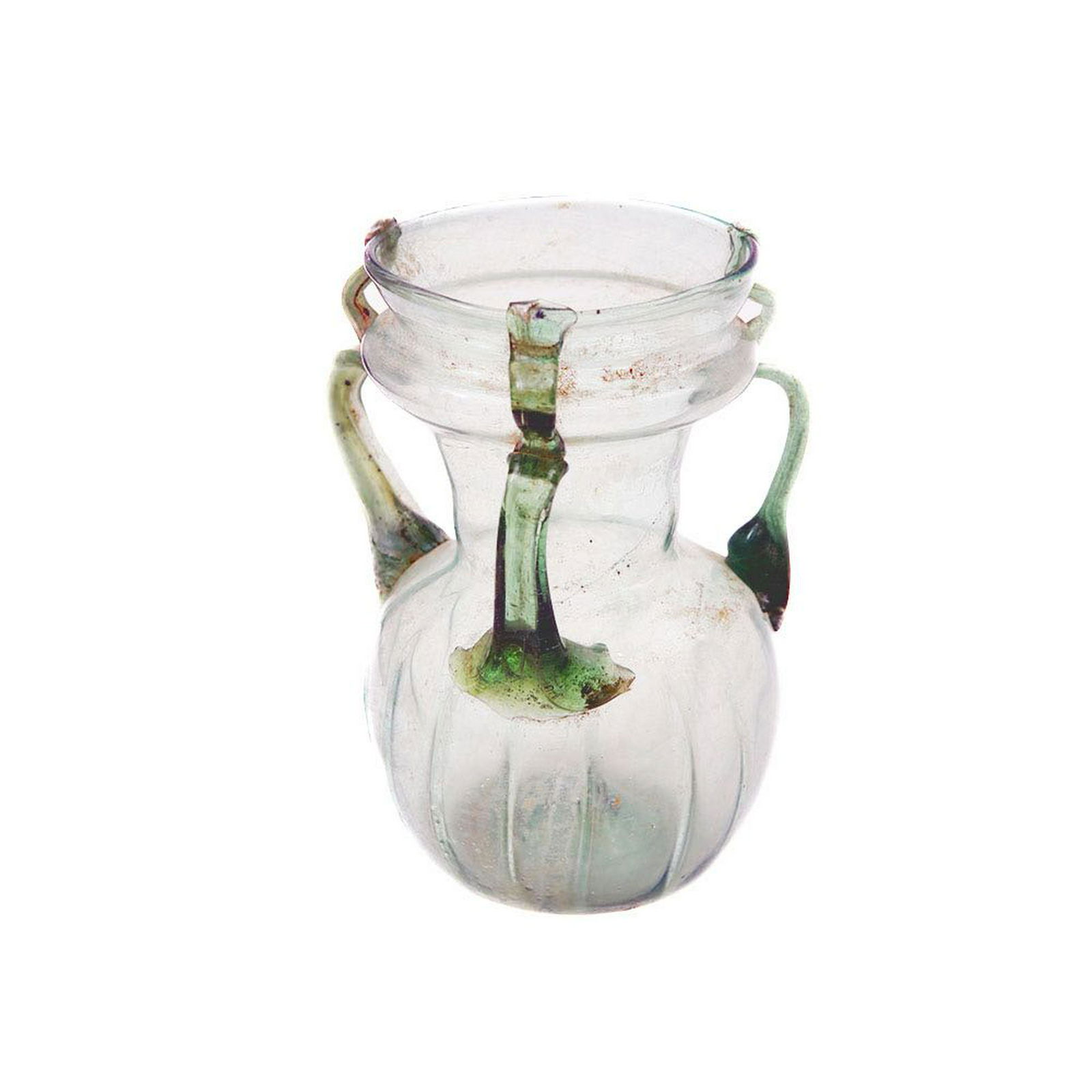 Ancient Roman Three handled Glass Jar c.2nd century AD. (1 of 3)