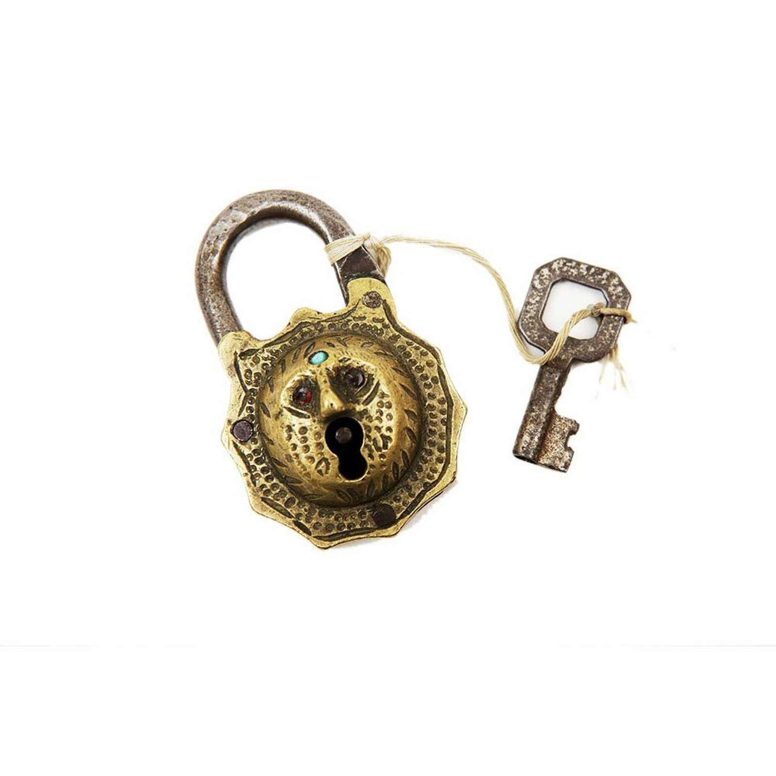 Islamic Persian Qajar copper Lock with Lion c.19th (1 of 2)