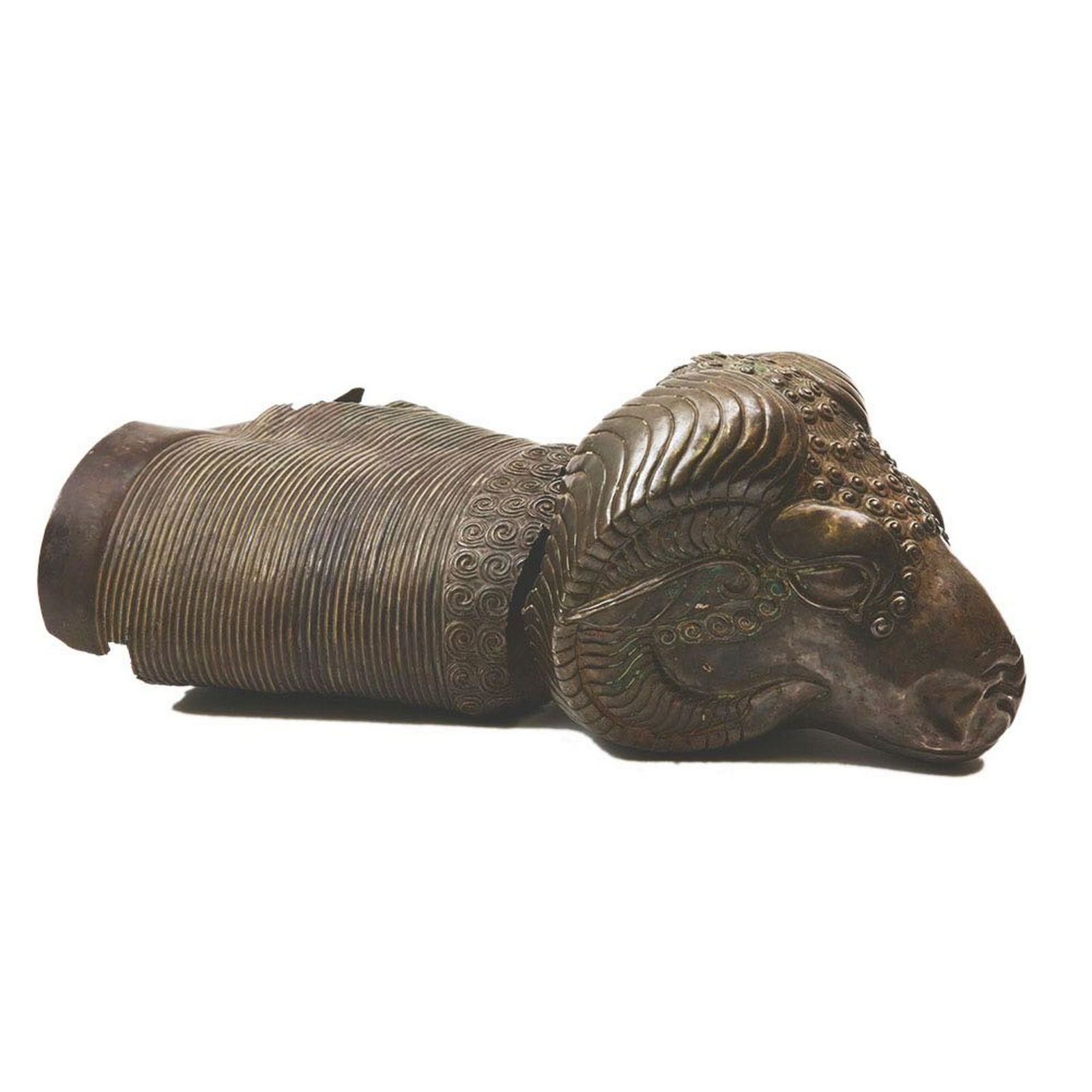 Sasanian Style Silver Rython Vessel with Ram head. (1 of 3)