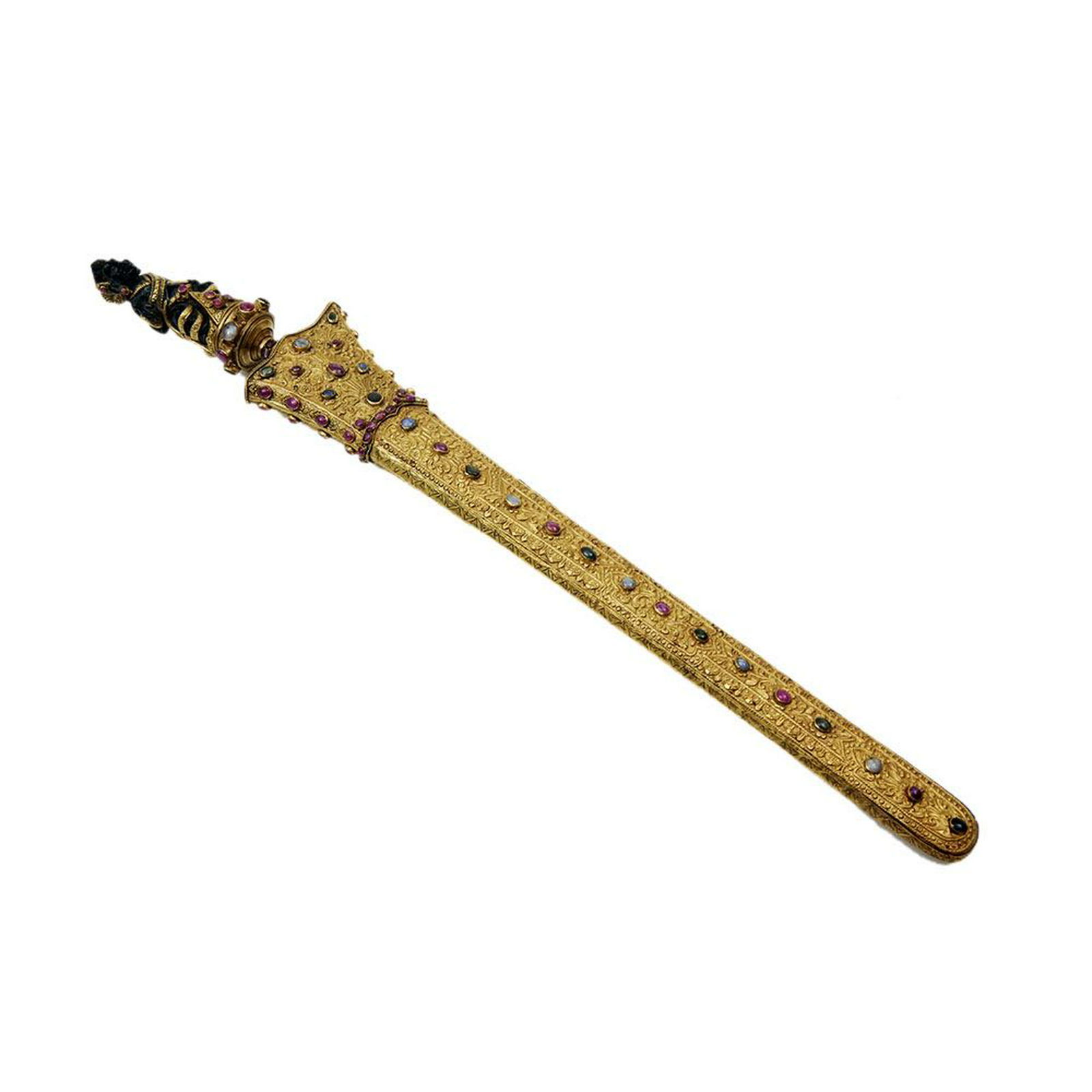Rare Indonisian Gold Dagger with figural handle. (1 of 12)