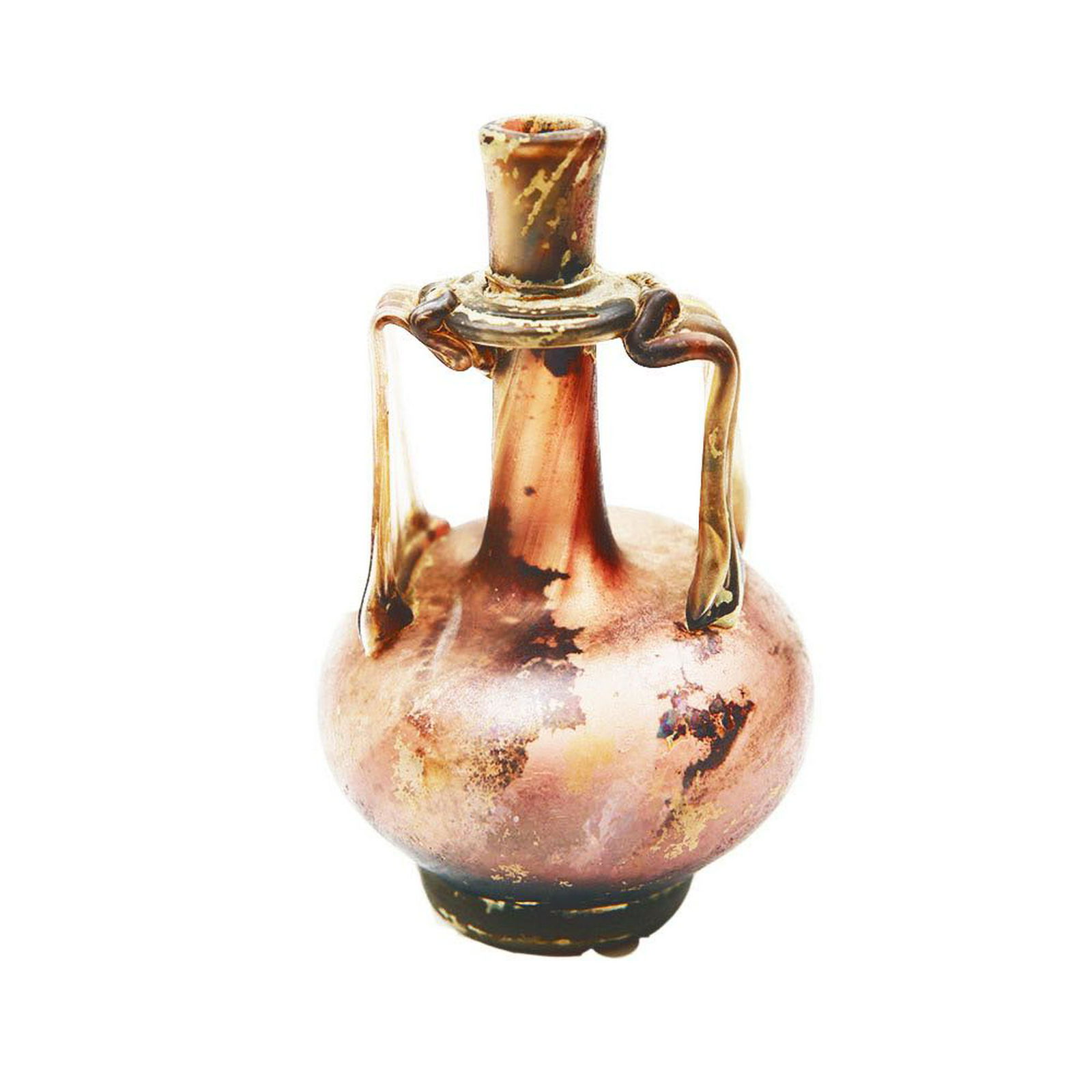 Ancient Roman Twin handled purple Glass Vessel c.2nd (1 of 3)