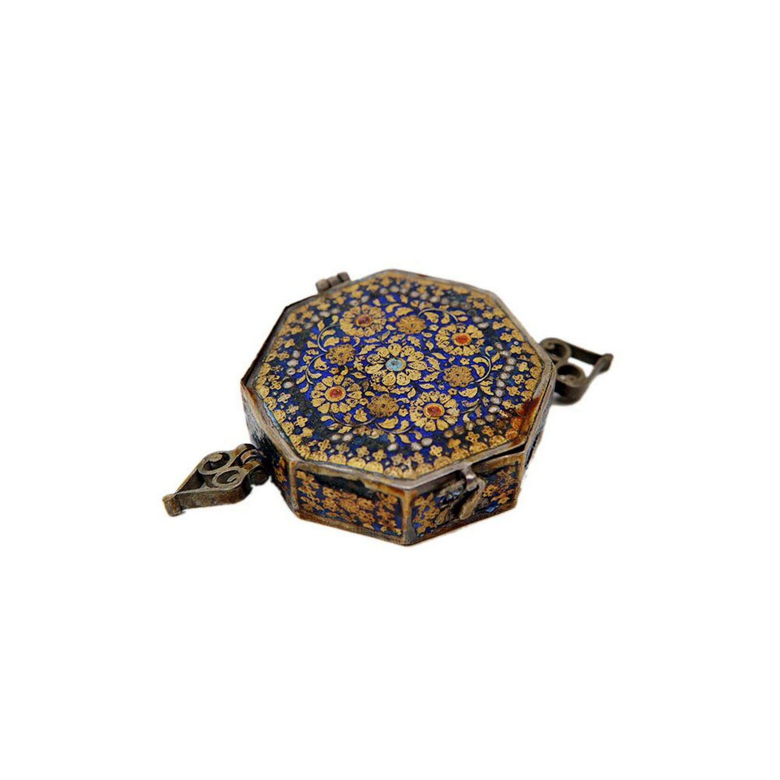19th century Islamic Persian silver, Enamel Quran Case. (1 of 3)