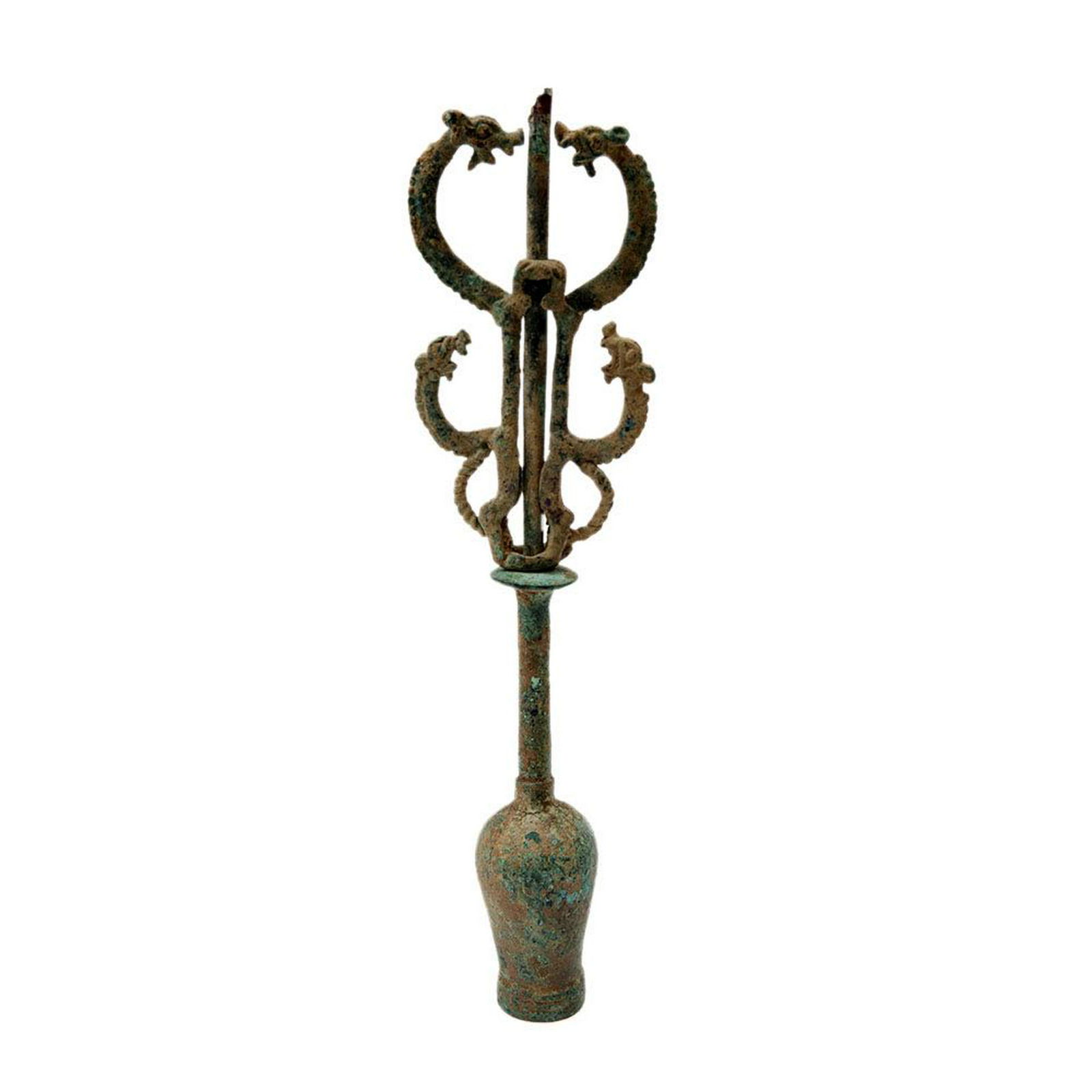 Ancient Luristan Bronze Finial with Bottle c.1000 BC. (1 of 2)