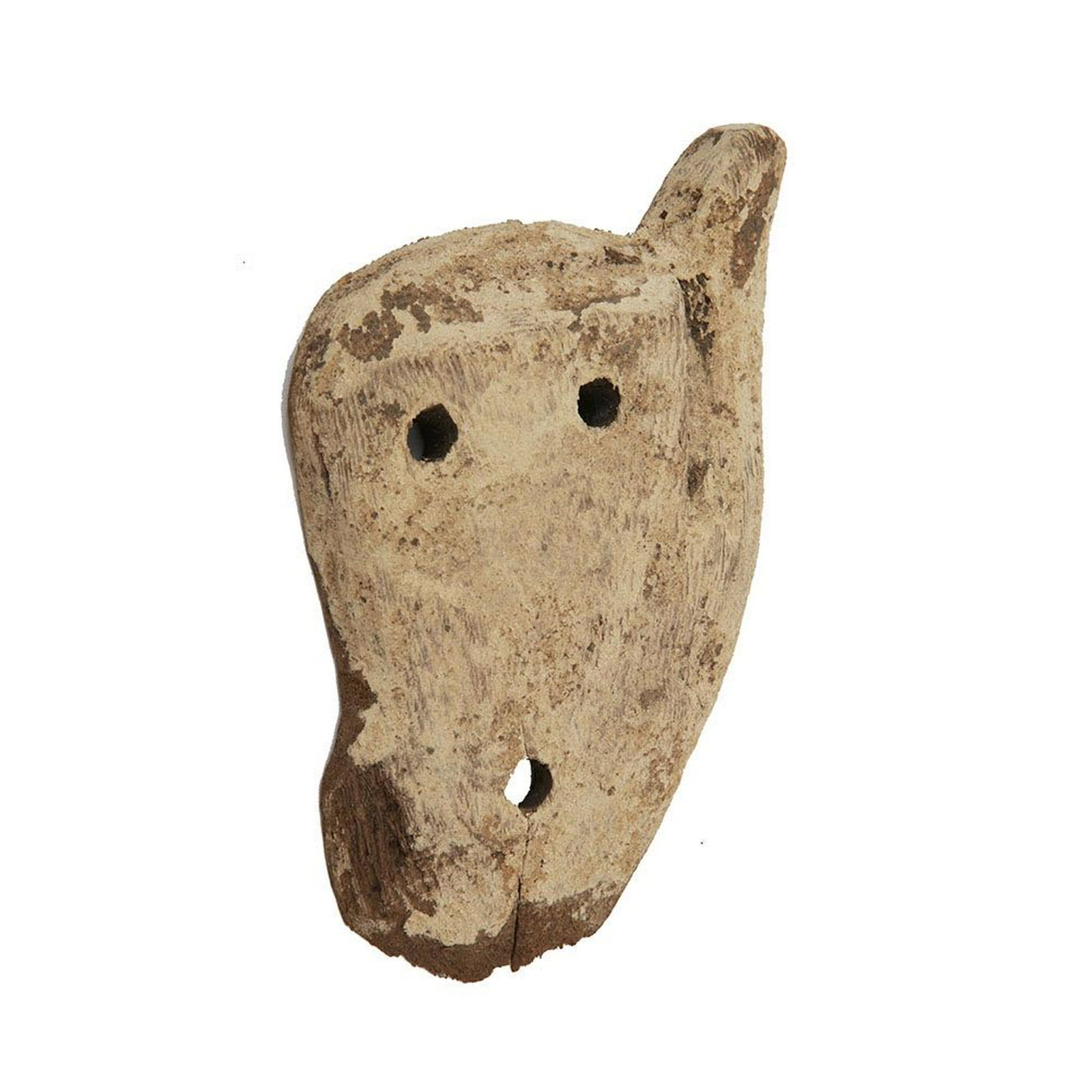 Ancient Egyptian Sarcophagus wood Hand c.664-332 BC.: Ancient Egyptian Sarcophagus wood Hand c.664-332 BC. Size 5 1/2 inches length x 3 inches wide. Ancient Egyptian Wood hand painted in white over gesso. Condition: minor ware and losses otherwise in goo