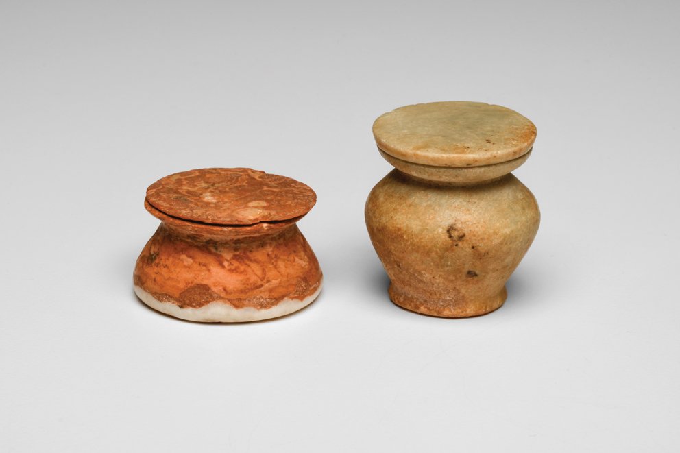 Ancient Egyptian Miniature Alabaster Vessels Middle (1 of 2)