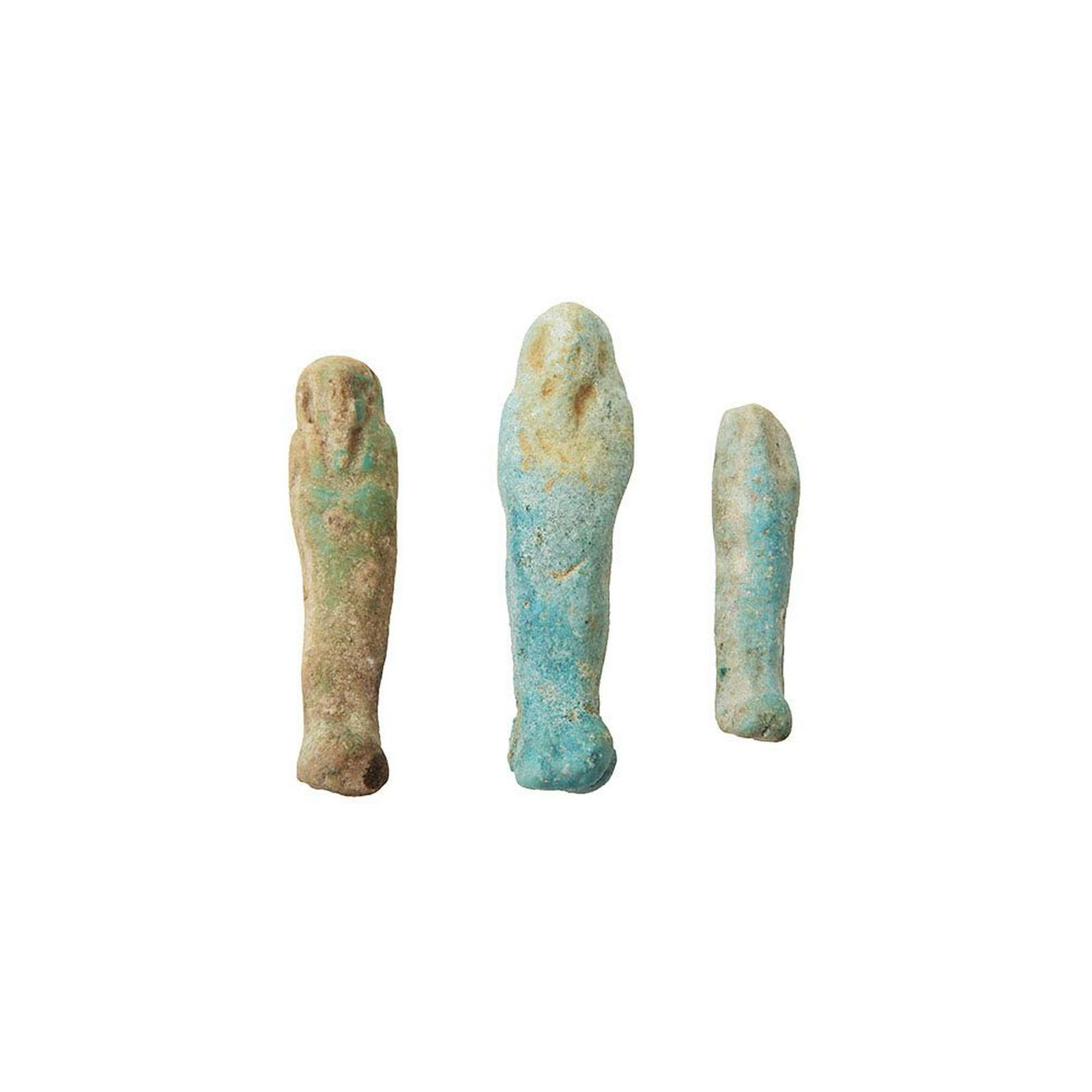 Lot of 3 Ancient EGYPTIAN Faience Ushabties Late Period (1 of 2)