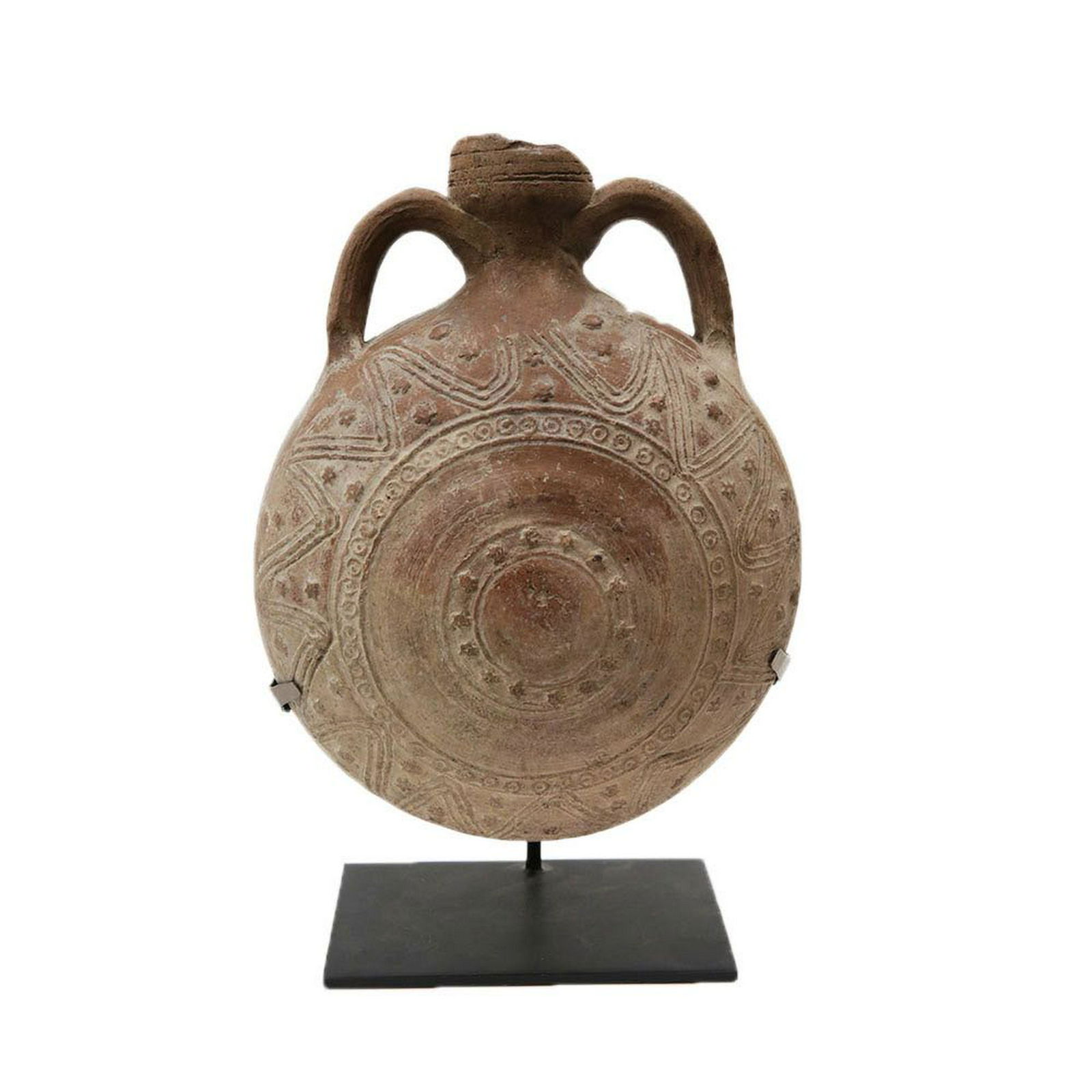 Ancient Roman Holy Land Terracotta Pilgrim Flask (1 of 2)