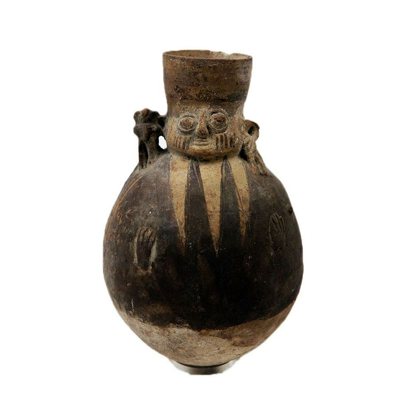 Chancay Black and white Figural Jar Ex Musee Des Beaux (1 of 3)