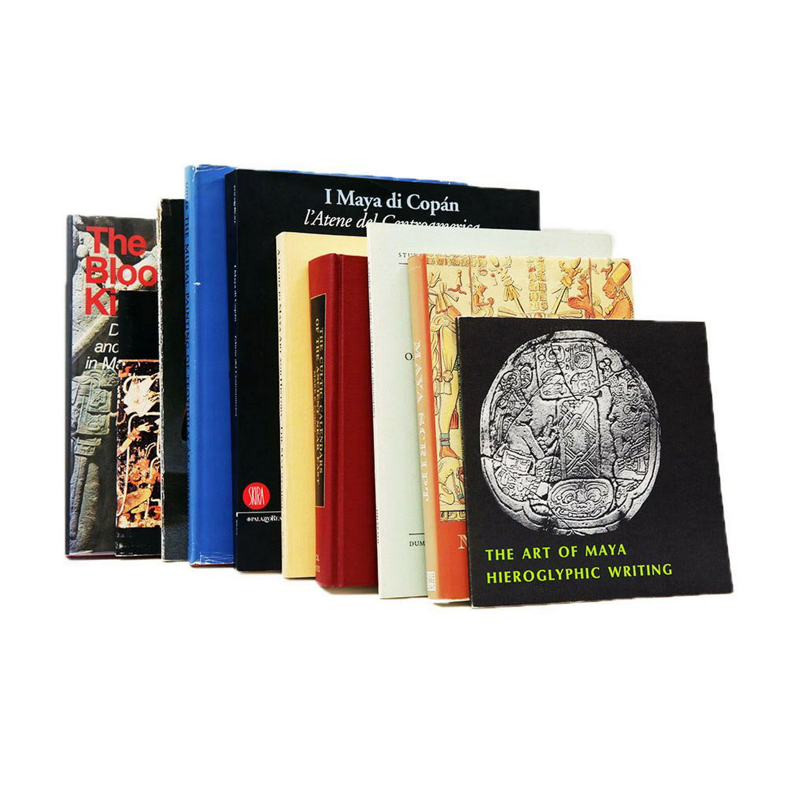 Mayan Art and Script, 9 volumes.: Mayan Art and Script, 9 volumes.1: Sculpture of Ancient West Mexico by Michael Kan, Year 1970, 4to, wrps. 2: The Mural Painting of Teotihuacan by Arthur G. Miller, Year 1973, folio, wrps. 3: A Study i