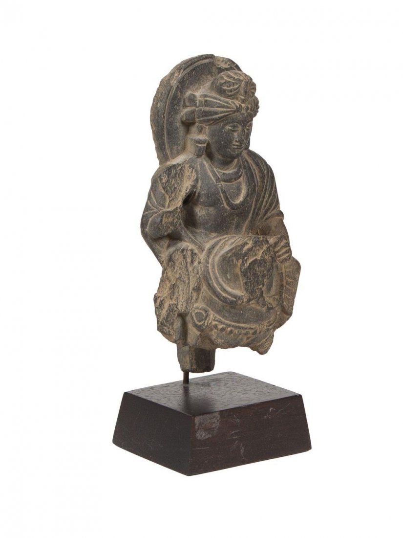 Ancient Gandhara Gray Schist Figure of Buddha c.2nd cen (1 of 4)
