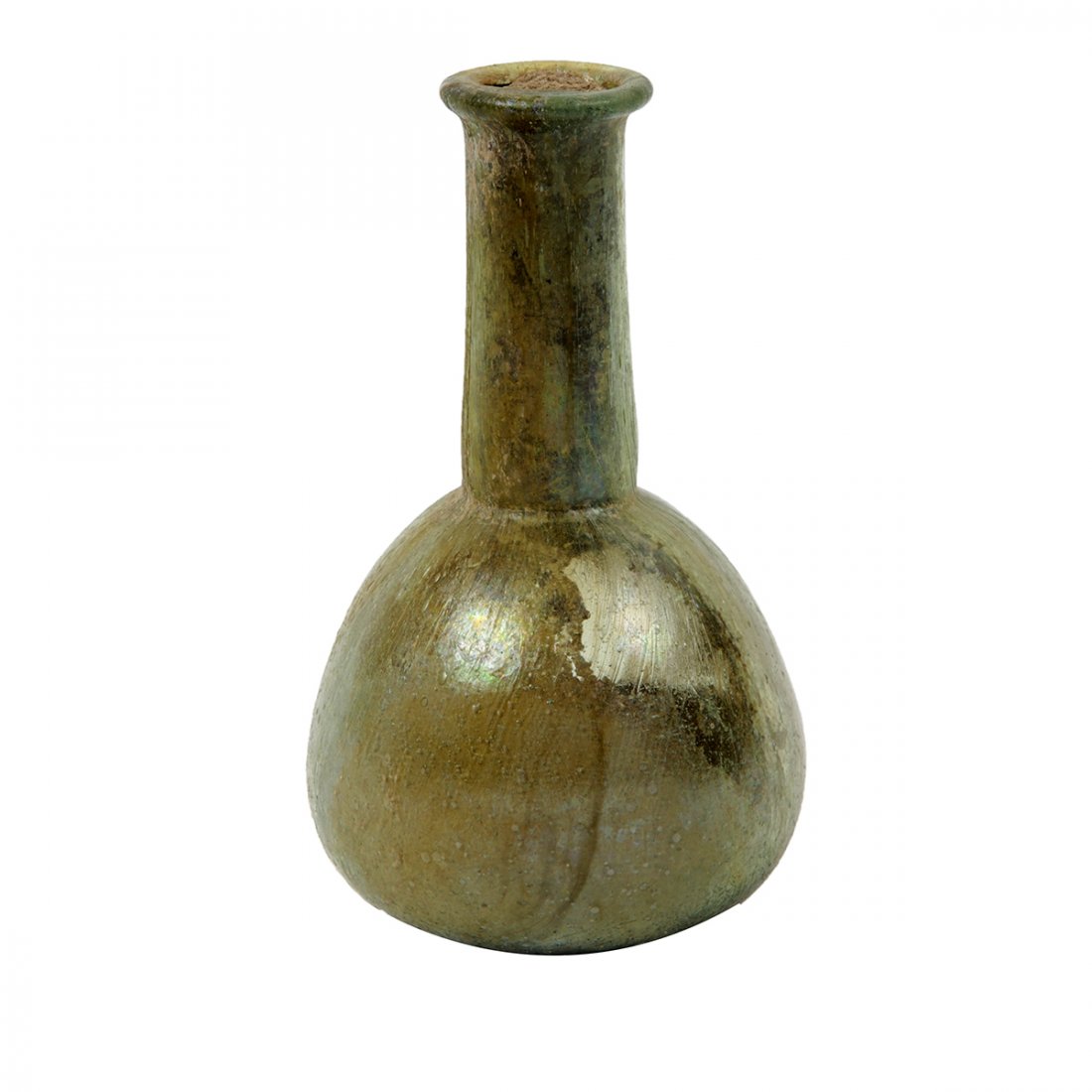 Ancient Roman Glass Bottle Ex Corning Museum Of Glass: Ancient Roman Glass Bottle Ex Corning Museum Of Glass c.1st-2nd century AD. Size 4 3/4 inches high. Fine Ancient Roman green glass bottle with nice patina. Ex The Corning Museum Of Glass August 9th 19