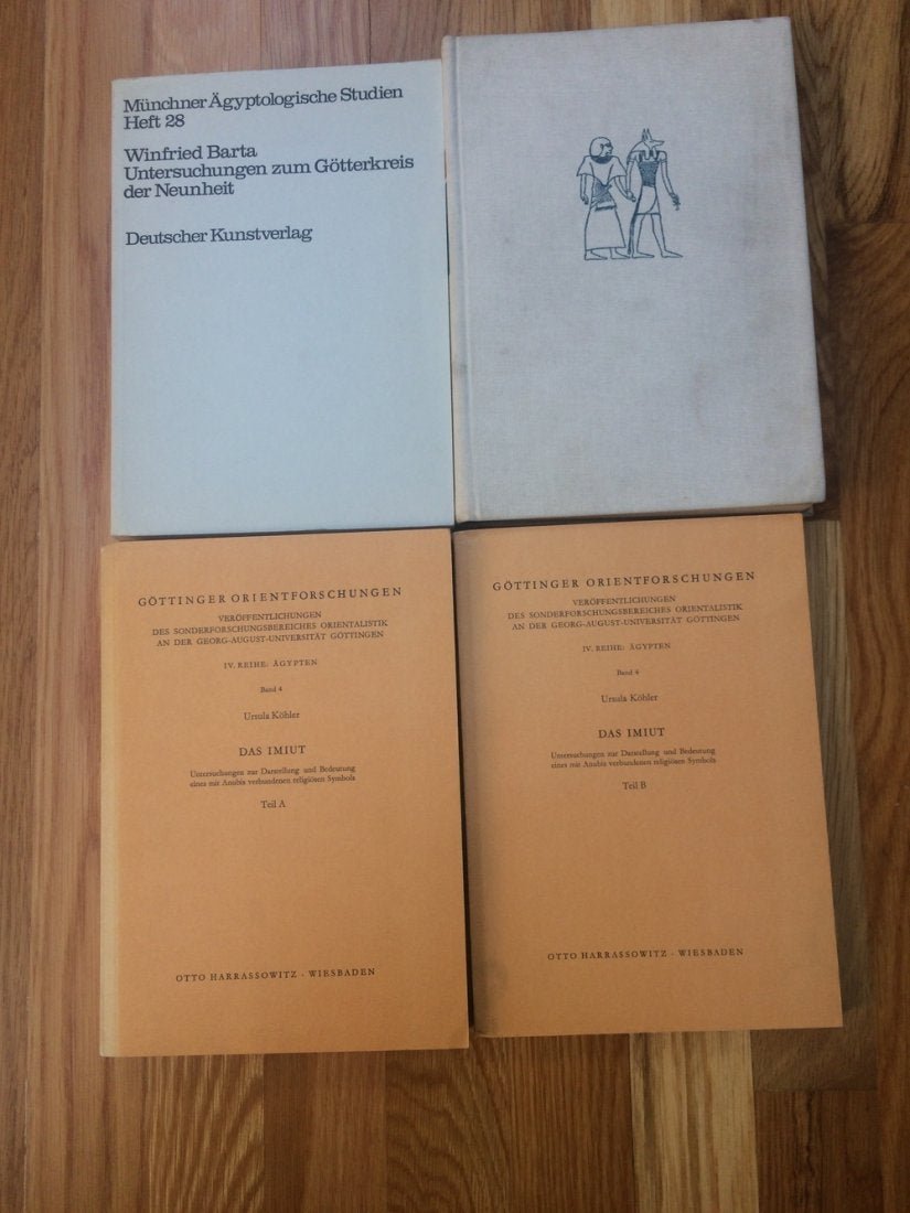 The Ennead and the Imiut Religious Fetish, 4 volumes.: The Ennead and the Imiut Religious Fetish, 4 volumes. 1: Untersuchungen zum Gotterkreis der Neunheit by Barta, Winfried. the year 1973, wrps. 2-3: Das Imiut (2 vols.) by Kohler, Ursula, the year 1975,