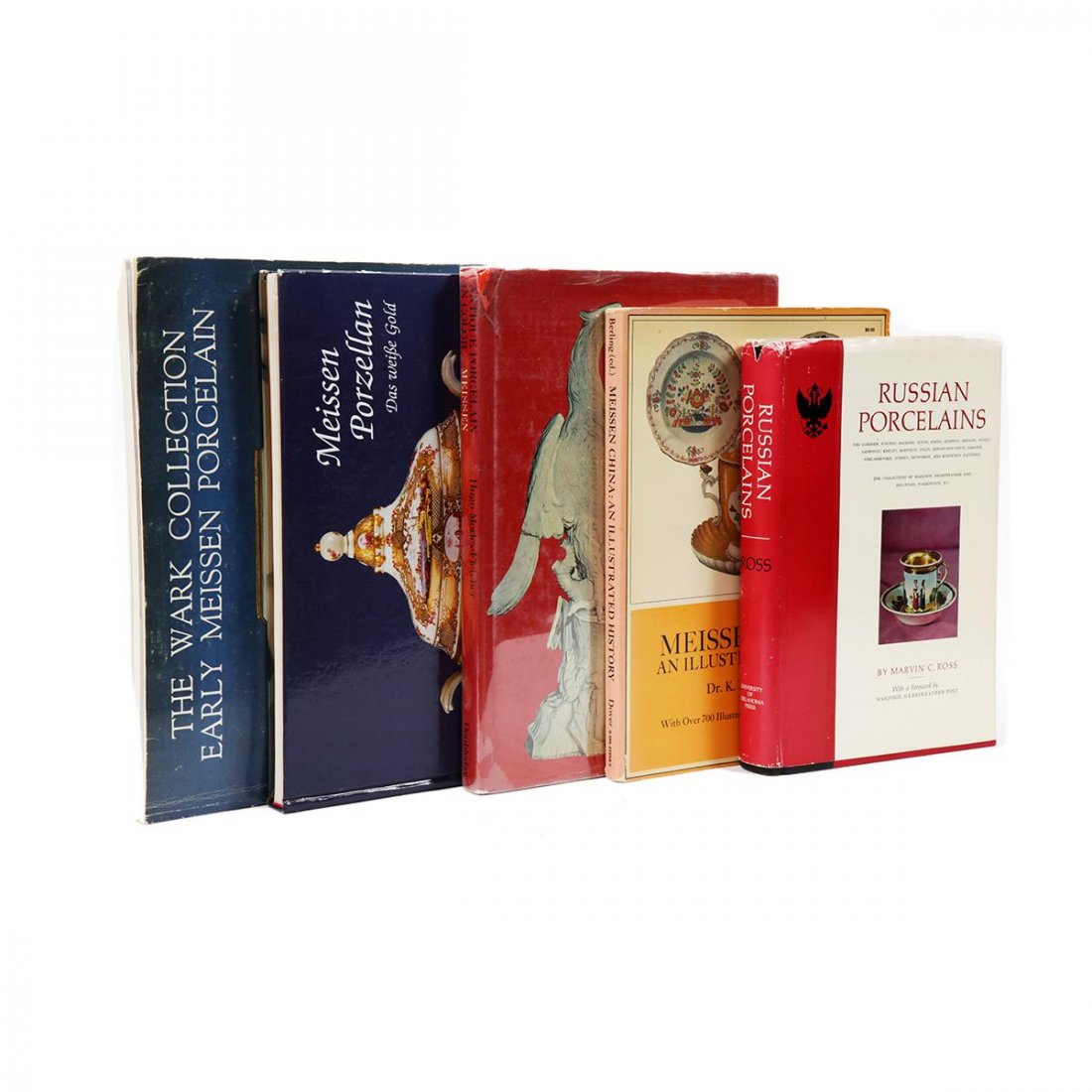 Lot of 5 Books Russian Porcelains, Meissen China,: Lot of 5 Books Russian Porcelains, Meissen China, Antique Porcelain in Color, Meissen Porzellan, The Wark Collection Early Meissen Porcelain.
