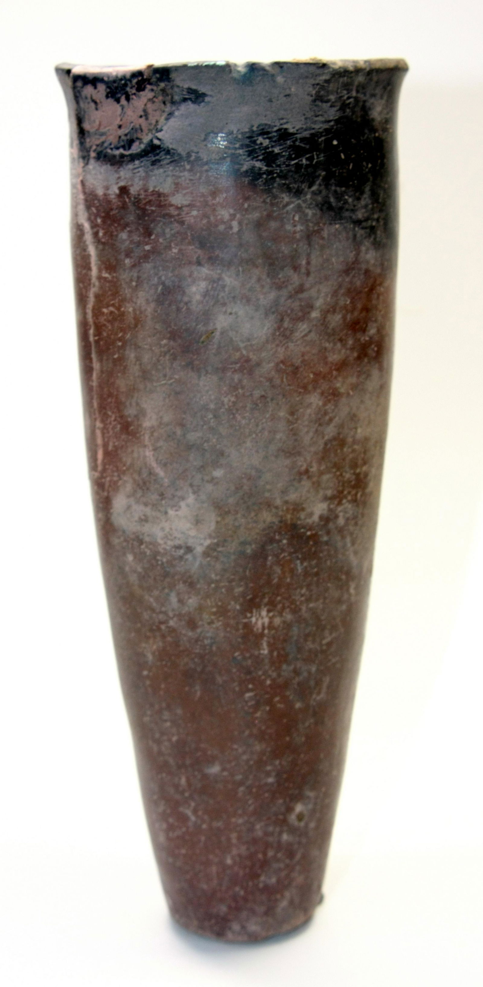 Ancient Egyptian Black-topped Redware Pottery Jar,: Ancient Egyptian Black-topped Redware Pottery Jar, Predynastic Period, Nagada I / Early Naqada II, 4000-3400 B.C. Size 9 3/8 inches high x 3 5/8 inches diameter. (23.8 x 9.2 cm) Beautiful and Rare Anc