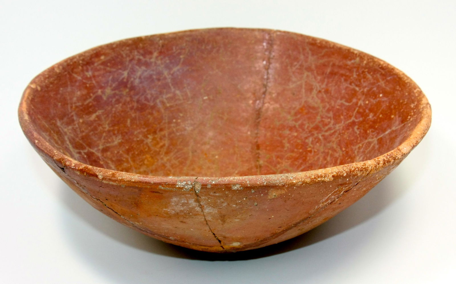 Ancient Egyptian Redware Pottery Bowl, Predynastic: Ancient Egyptian Redware Pottery Bowl, Predynastic Period, Naqada II, ca. 3650 to 3300 BC. Size 8 3/8 inches diameter x 3 1/4 inches high. (21.2 x 8.2 cm) Beautiful and Rare Ancient Egyptian Redware P