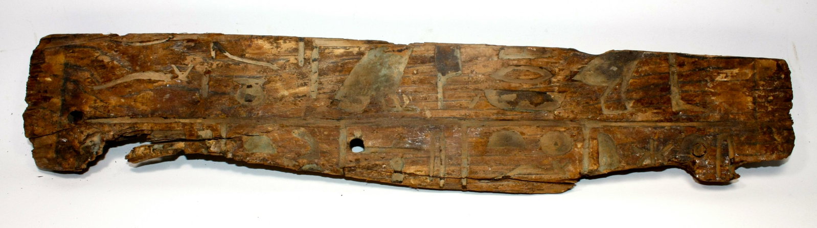 Ancient Egyptian Middle Kingdom Wood Panel c.2055-1650: Ancient Egyptian Middle Kingdom Wood Panel c.2055-1650 BC. Size 19 1/2 inches length x 3 5/8 inches wide. (49.5 x 9.2 cm) Rare Ancient Egyptian Middle Kingdom Period wood Panel Craved with sunk relief
