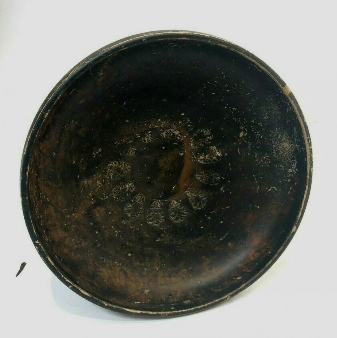 Ancient Greek Apulian Blackware Pottery Bowl c.4th (1 of 3)
