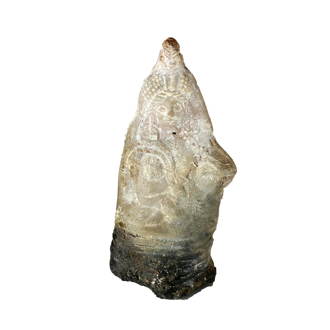Ancient Roman Egypt Terracotta Figure of Isis c.2nd: Ancient Roman Egypt Terracotta Figure of Isis c.2nd cent AD. Size 6 1/4 inches high. A hollow Egyptian Roman period terracotta figure of Isis wearing headdress, holding a child. fine example. Provenan
