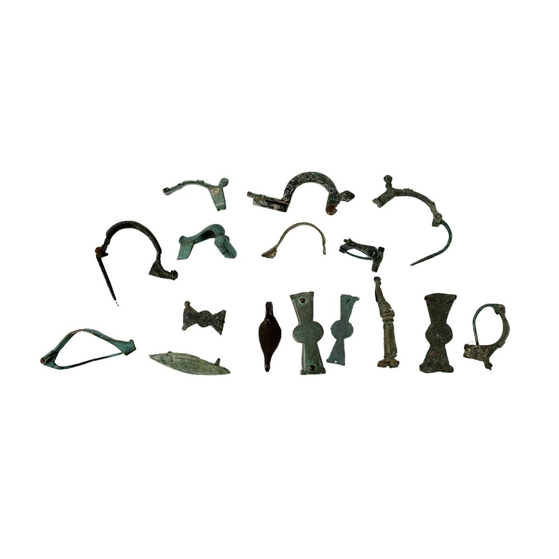 Lot of 16 Ancient Roman Bronze Fibula c.1st-4th century (1 of 1)