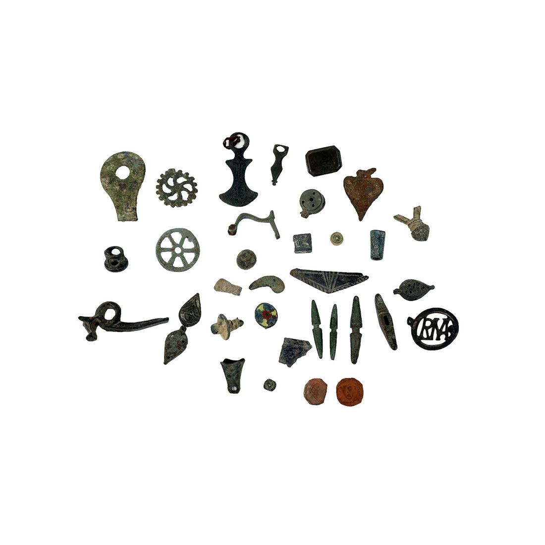 Lot of 33 Ancient Roman Bronze Misc Fragments c.1st-4th (1 of 2)