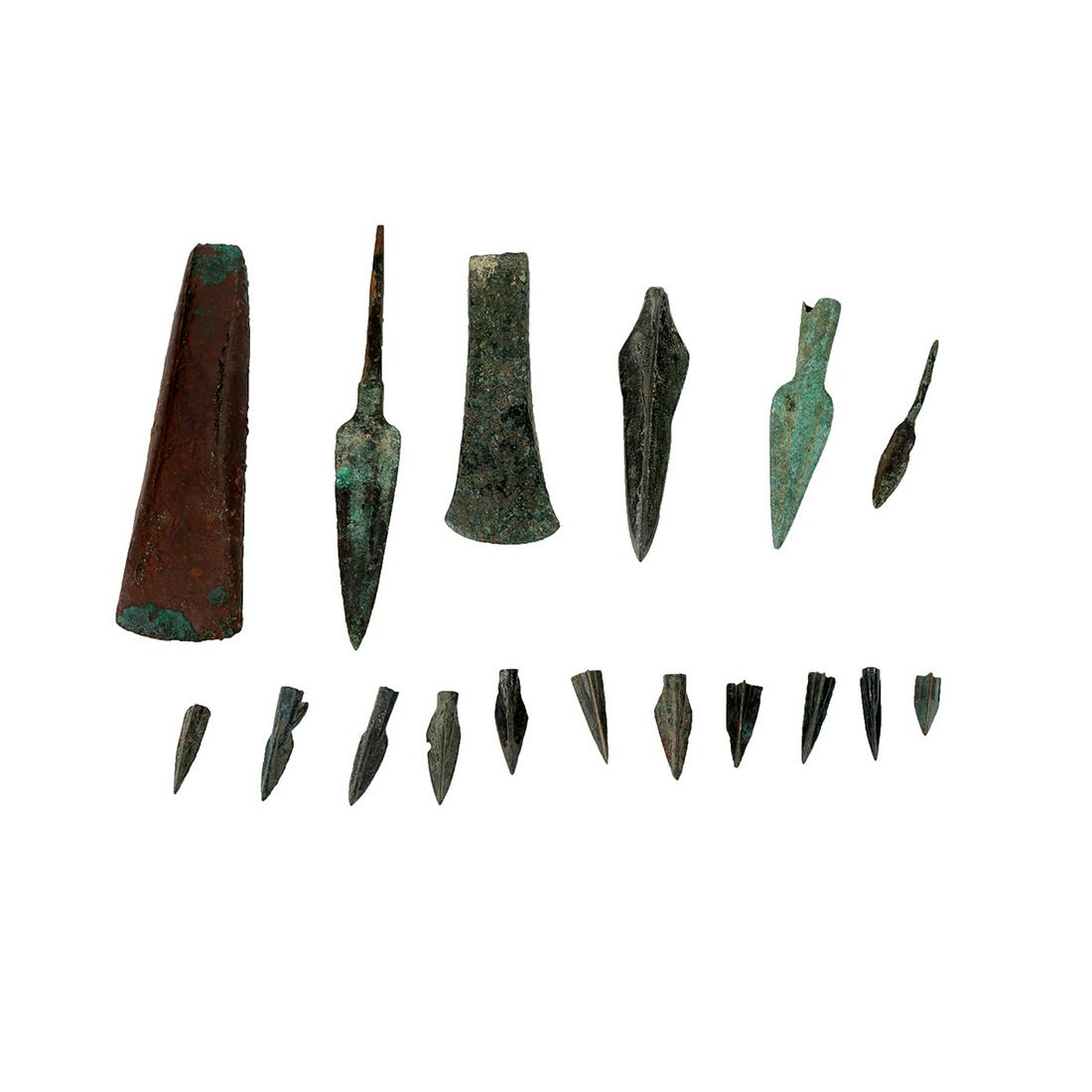 Lot of 17 Ancient Roman Bronze Axe and Arrow heads Feb 02, 2020