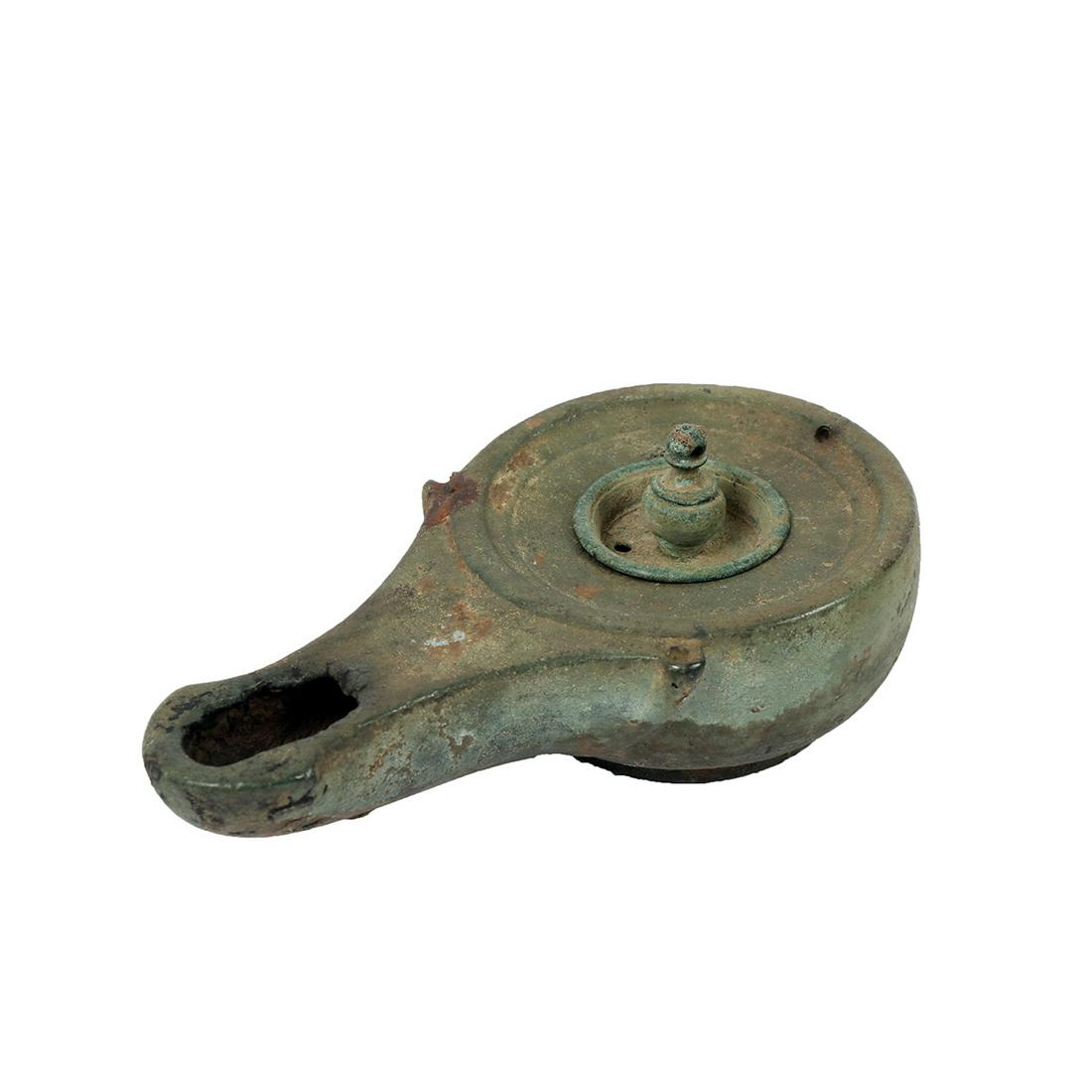Large Ancient Roman Bronze Oil Lamp c.1st-4th century (1 of 3)