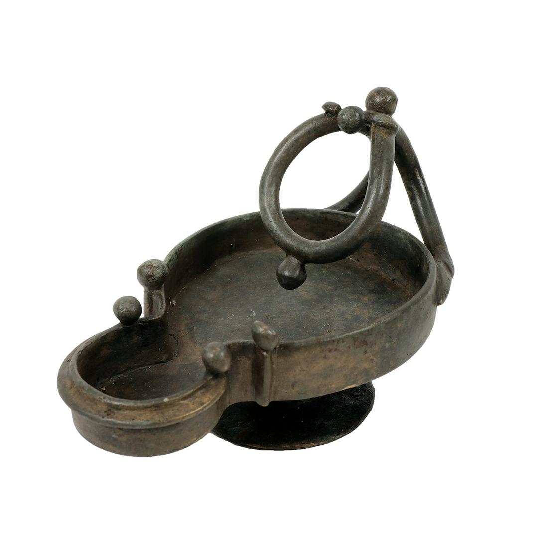 Large Ancient Roman Bronze Oil Lamp c.1st-4th century (1 of 3)