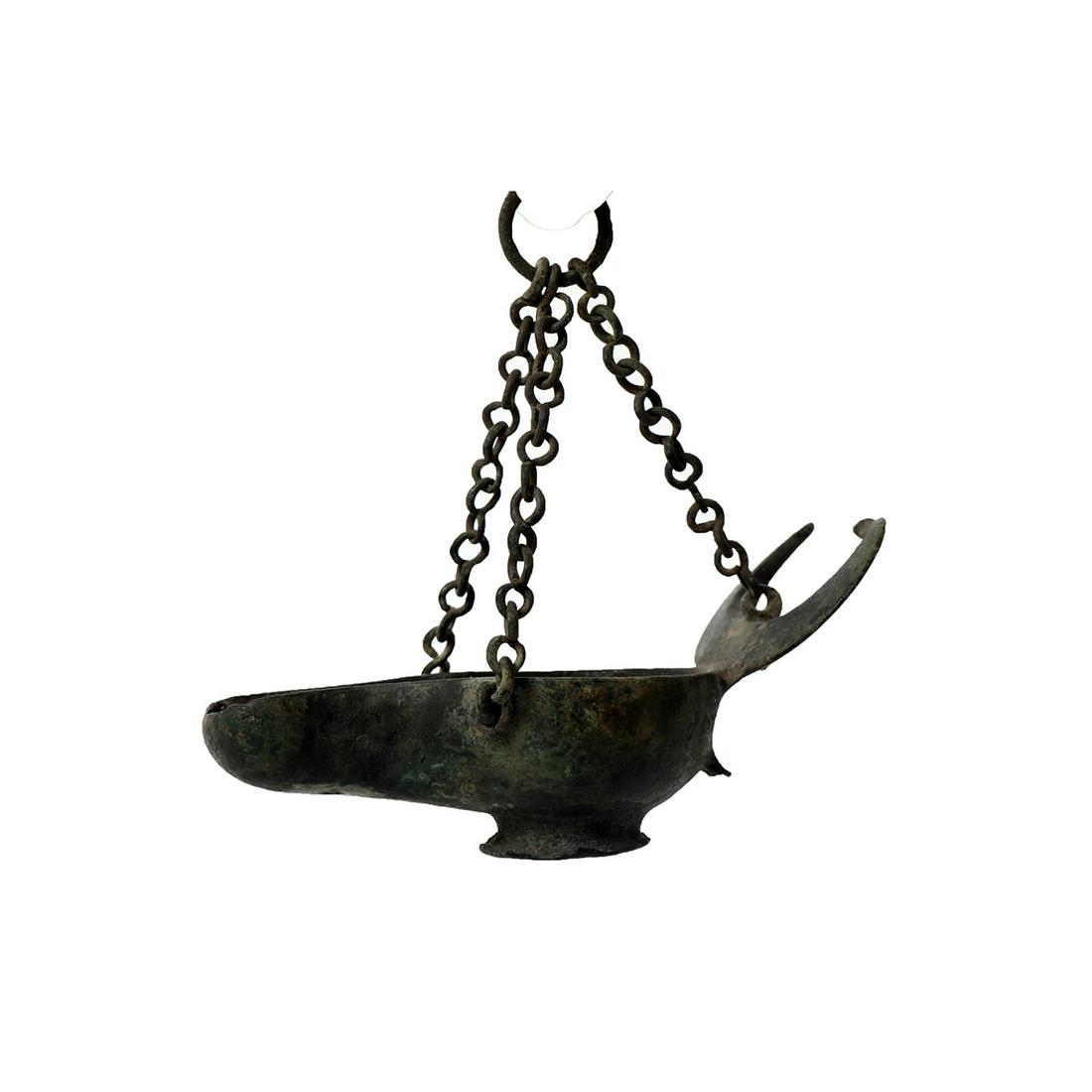 Ancient Roman Bronze Oil Lamp c.1st-4th century AD. (1 of 2)