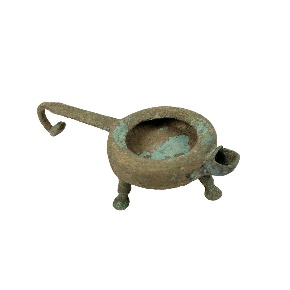 Large Ancient Islamic Bronze Oil Lamp c.8th century AD. (1 of 3)